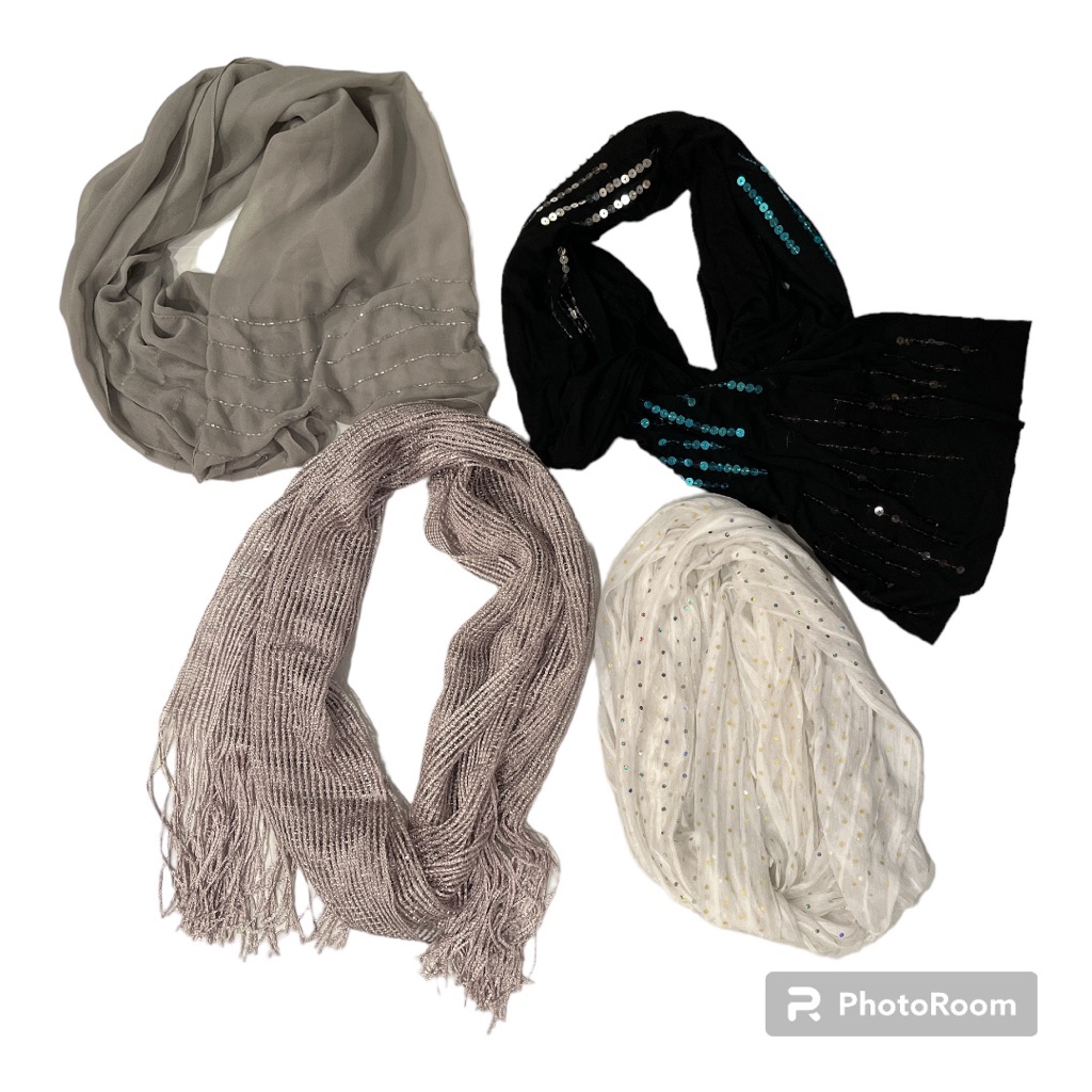 Scarves Set Of 4 Sparkle And Embellished Scarves